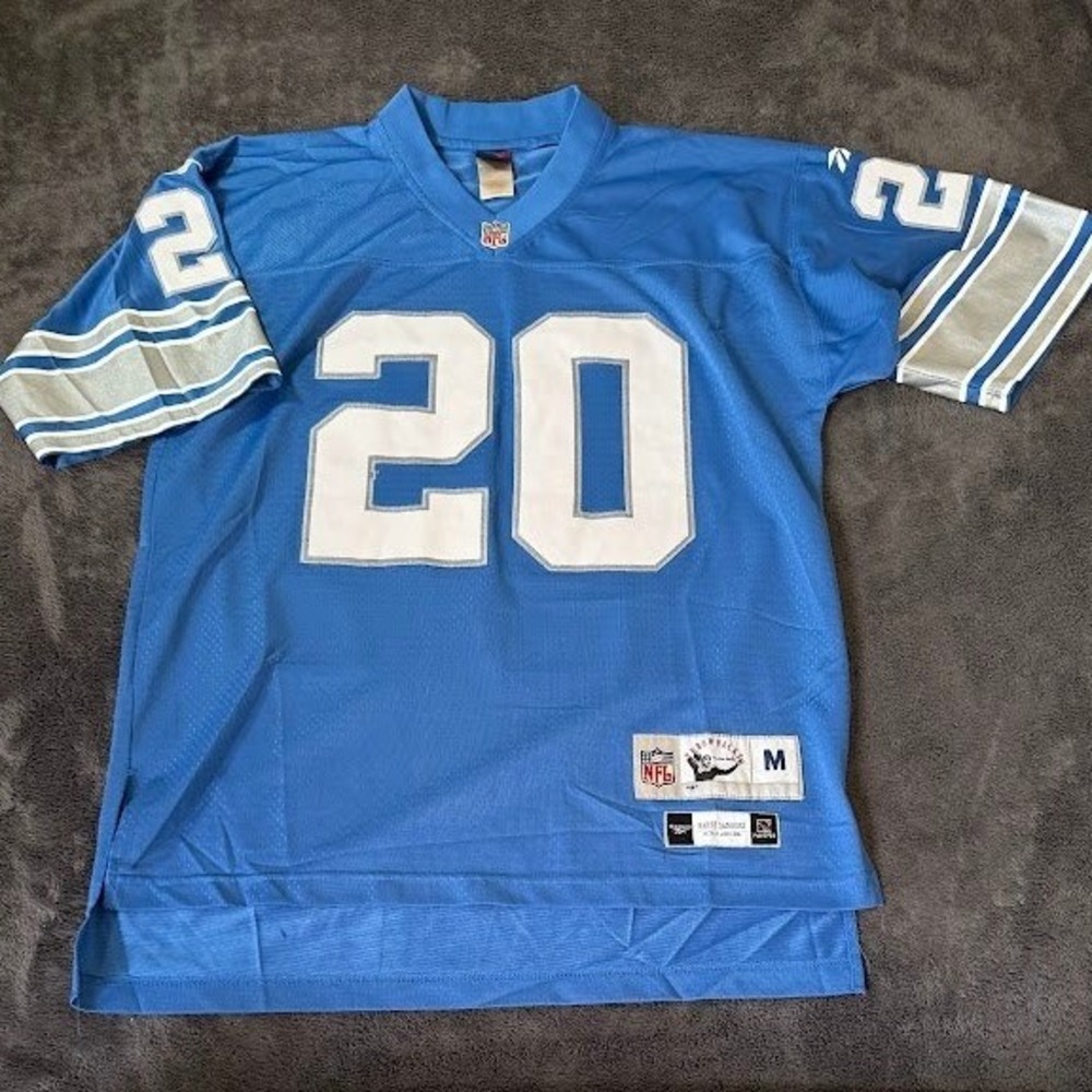 Reebok NFL Gridiron Classic Barry Sanders Detroit Lions 1996 Jersey Blue Mens M
